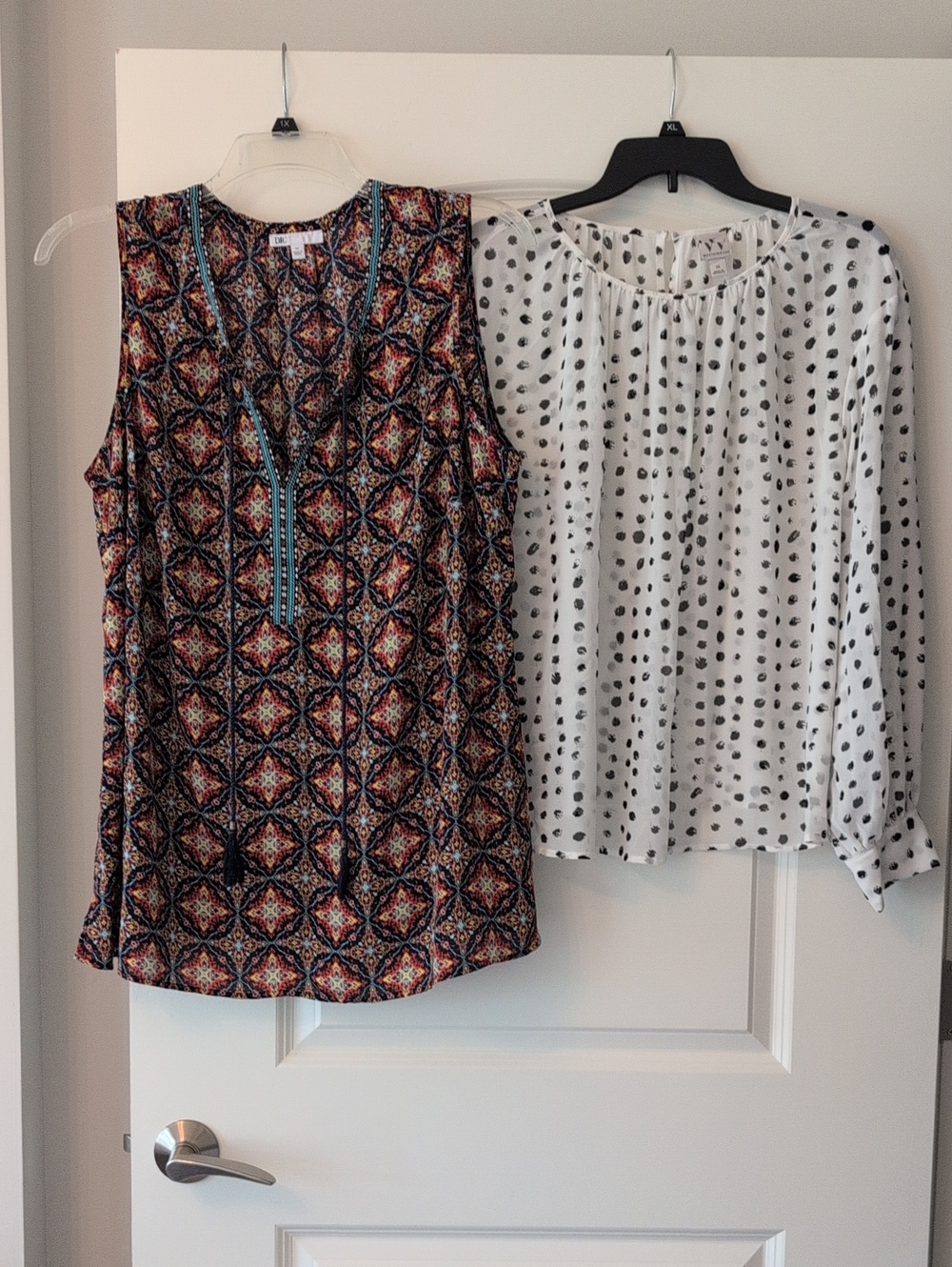Bundle of 2 blouses - 1 sleeveless, 1 sheer long sleeve
